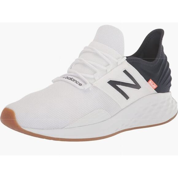 New Balance Men's Fresh Foam Roav V1 Running Shoe, White/Eclipse, 7.5 - Picture 1 of 10